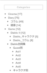 カテゴリリスト変更前 カテゴリリスト変更前